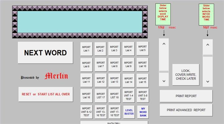 Excel spreasdheet reads words for spelling testing. Grading uses speed and correctness Excel spreasdheet reads words for spelling testing. Grading uses speed and correctness