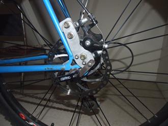 DIY upgrade Miyata Valley Runner to rear disk brakes.