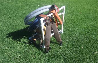 DIY highbanker, motor and hose mount on a simple PVC frame