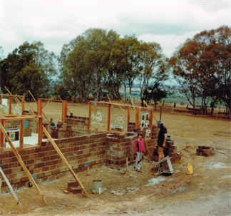 Building the home from blocks made in the Cinva Ram Building the home from blocks made in the Cinva Ram