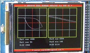 DIY Arduino Octopus (X/Y) tester is hand held and battery powered. Dual window version.