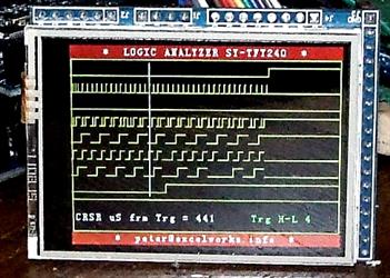 Arduino Mega eight channel logic analyzer in use to troubleshoot Toshiba T6795 display Arduino Mega eight channel logic analyzer in use to troubleshoot Toshiba T6795 display