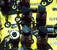 Mini clips on Tek 1S2 board alow trial of replacement Tunnel diodes Mini clips on Tek 1S2 board alow trial of replacement Tunnel diodes