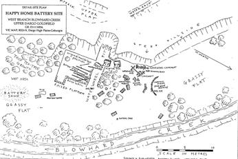 Happy Home battery site, Upper dargo, Victoria Australia.  Mapped by Andrew Swift