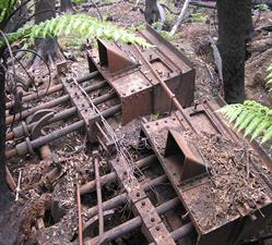 Red Rose battery, Crooked River Goldfield, Victoria. Waterwheel driven.