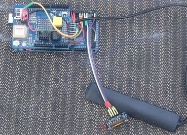 Bum-bag for operator holds data logger for tagging every spray burst Bum-bag for operator holds data logger for tagging every spray burst
