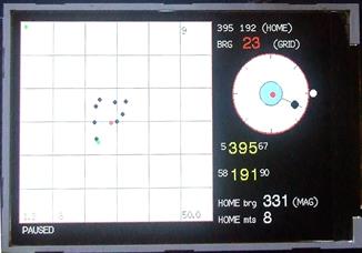 DIY GPS showing screen track plot, voice notes at POI, compass, and grid bearings DIY GPS showing screen track plot, voice notes at POI, compass, and grid bearings. Display in LOCAL GRID MODE