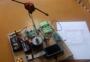 DIY antenna pattern range for 2.4 GHz uses stepper motor, adaptible for a full size range