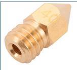 Bad extruder nozzle with excessive chamfer causing feed jams.