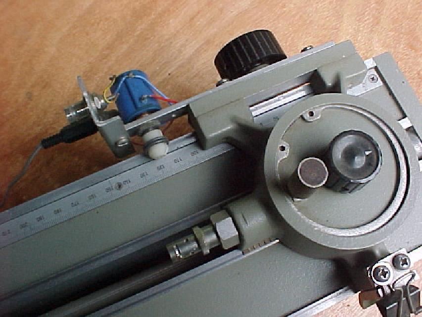 HP805 slotted line fitted with 10 turn pot enables automation of calculations, per adc input to free program