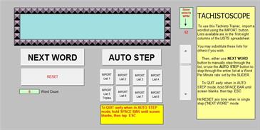 Peter Ward's free Excel based Tachistoscope for classroom use